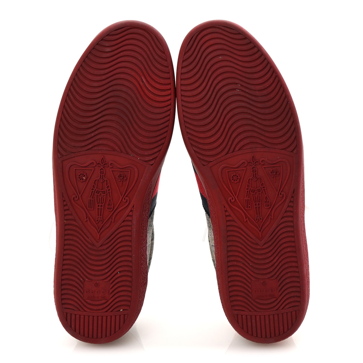 Gucci GG Supreme Monogram Ayers Web Mens New Ace Sneakers 8 Beige Ebony Red 6 of 12