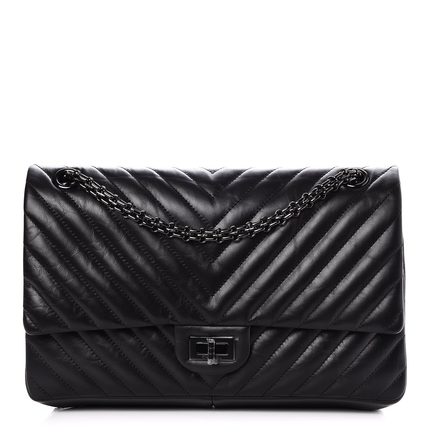 Chanel Aged Calfskin Chevron Quilted 2.55 Reissue 226 So Black 1 of 9