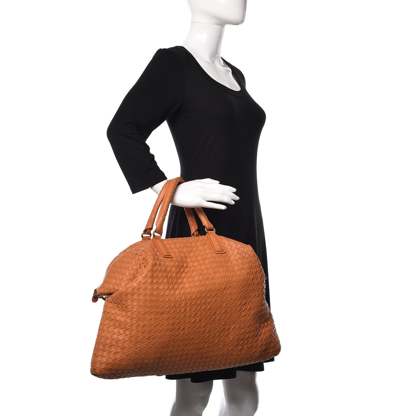 Nappa Intrecciato Maxi Convertible Tote Saffron