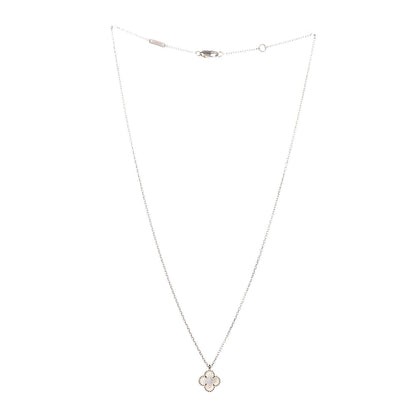 Van Cleef & Arpels 18K Yellow Gold Mother of Pearl Sweet Alhambra Pendant Necklace 3 of 6