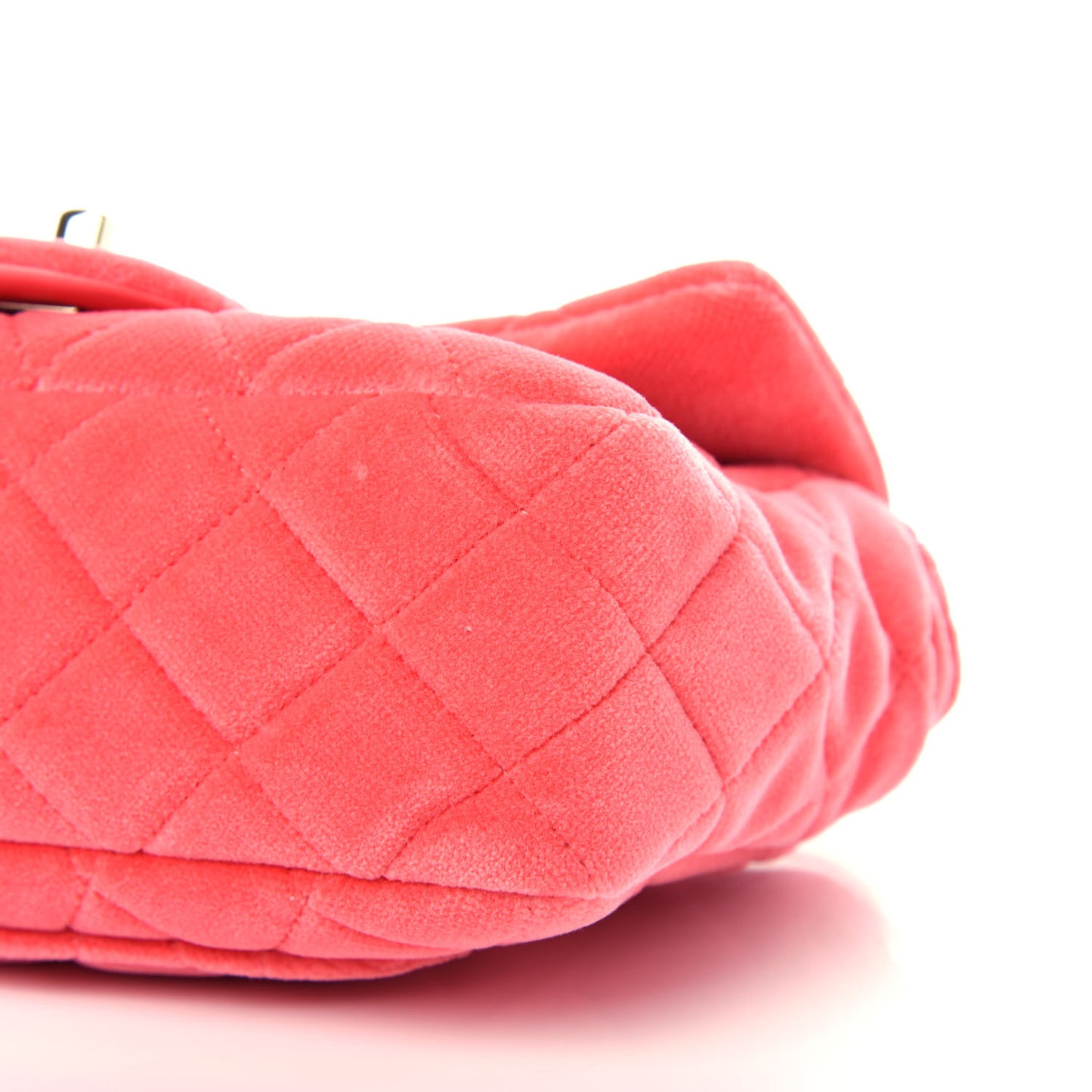 Velvet Quilted Mini Rectangular Pearl Crush Flap Coral