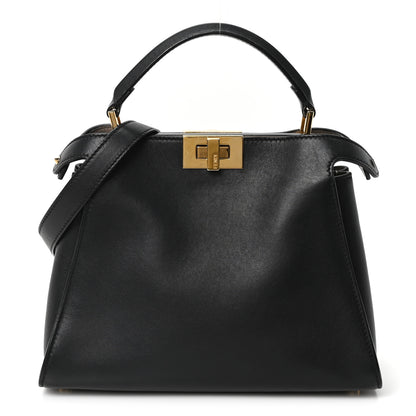 Fendi Vitello Tahiti Burro Medium Peekaboo Iconic Essentially Satchel Black Corda 1 of 9
