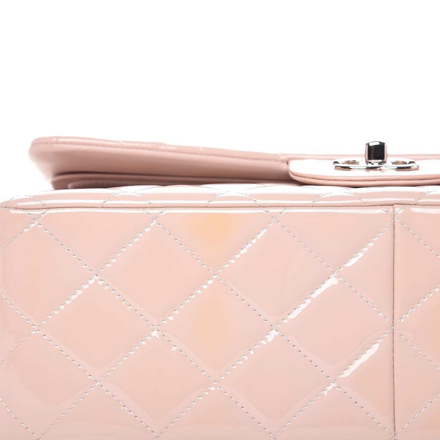 Chanel Patent Quilted Jumbo Double Flap Light Pink 9 of 11
