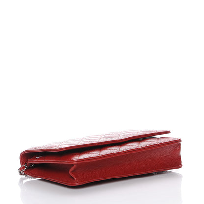 Chanel Caviar Quilted Wallet On Chain WOC Red 4 of 9