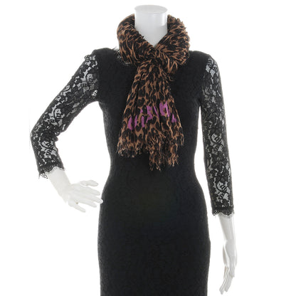 Louis Vuitton Cashmere Silk Leopard Stole Brown 2 of 7