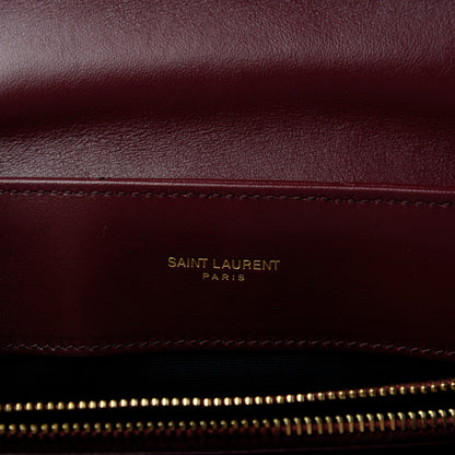 Saint Laurent Calfskin Y Quilted Monogram Medium Loulou Chain Satchel Rouge Legion 6 of 10