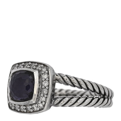 David Yurman Sterling Silver Diamond Black Orchid 7mm Petite Albion Ring 54 7 3 of 5