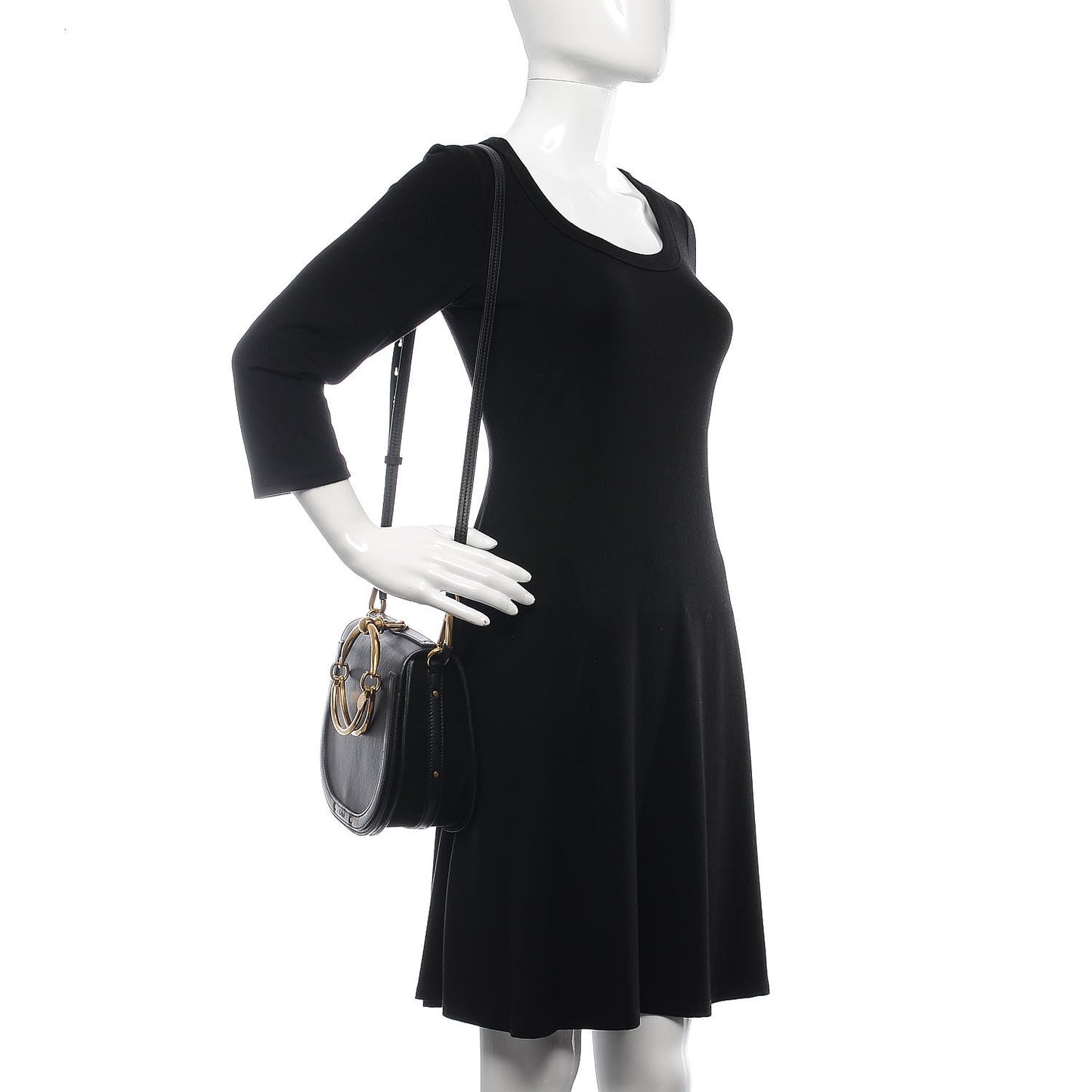 Suede Small Nile Bracelet Bag Black