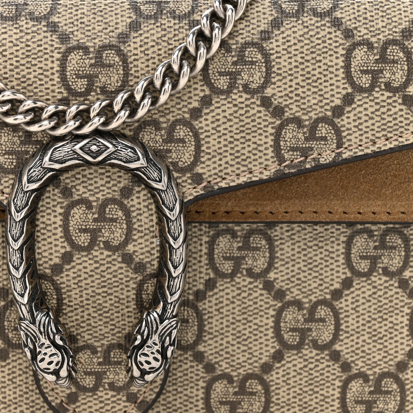 GG Supreme Monogram Super Mini Dionysus Shoulder Bag Taupe