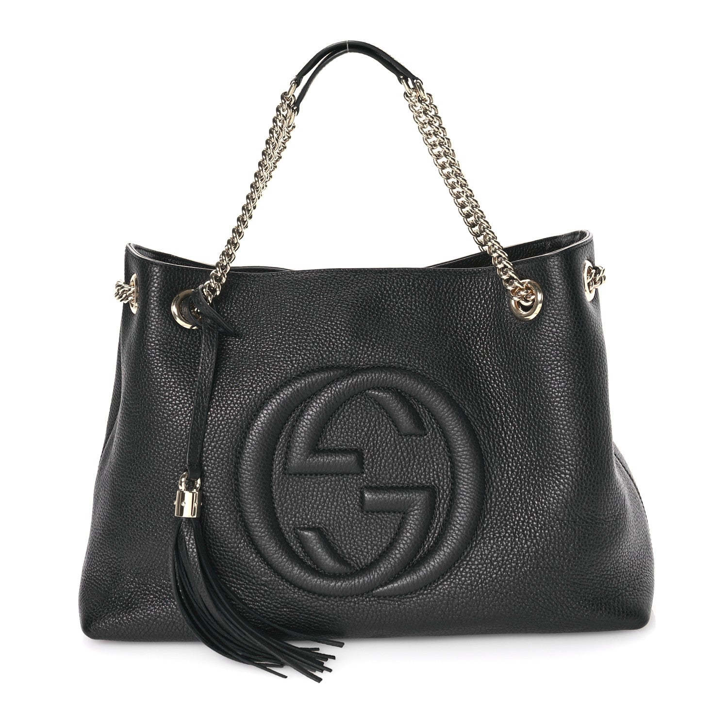 Gucci Pebbled Calfskin Medium Soho Chain Shoulder Bag Black 1 of 11