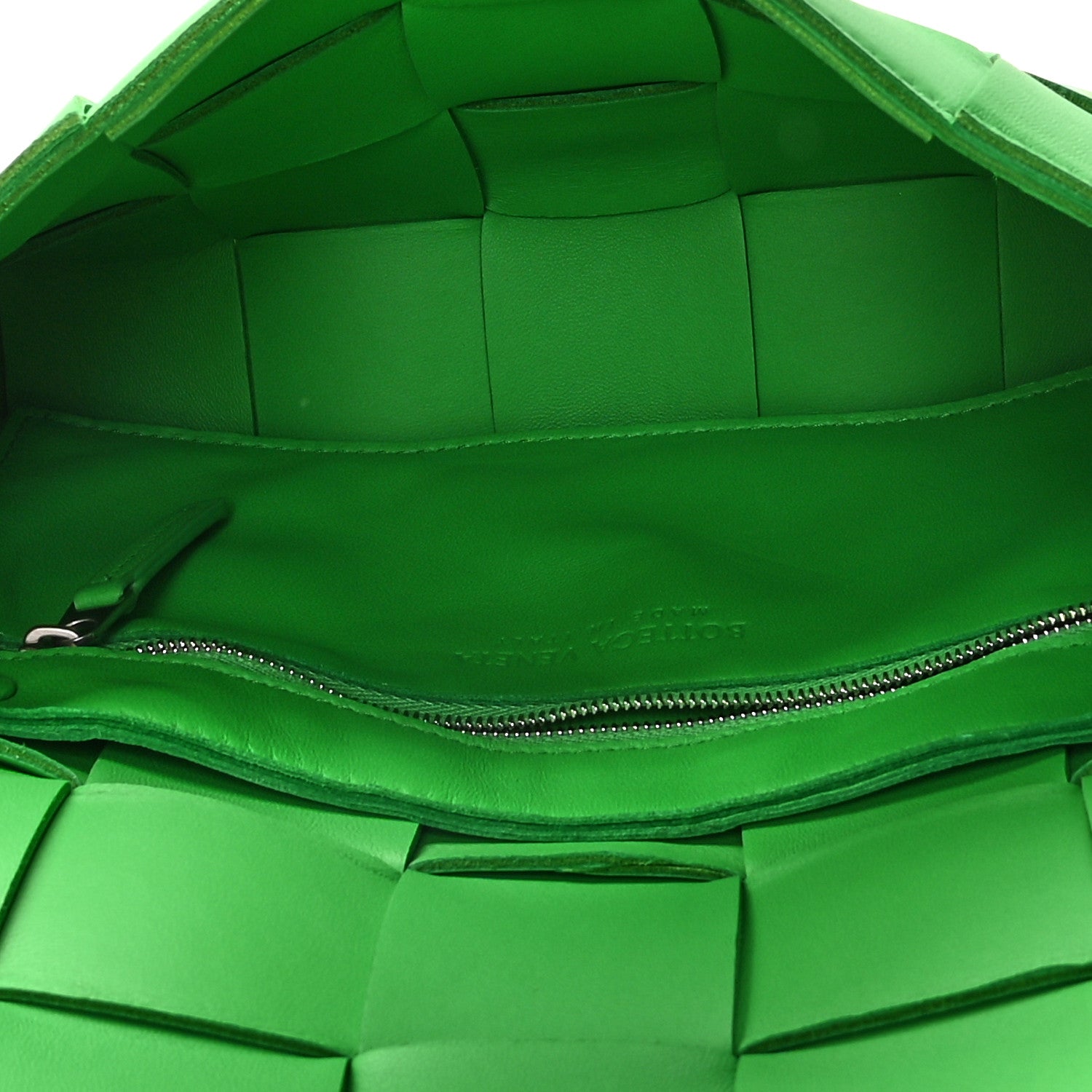 Bottega Veneta Lambskin Maxi Intrecciato Cassette Crossbody Bag Grass 7 of 8