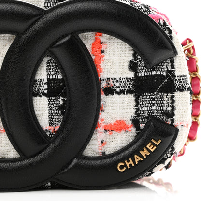 Chanel Tweed Lambskin Quilted Coco Midnight Camera Case White Black Multicolor 8 of 12