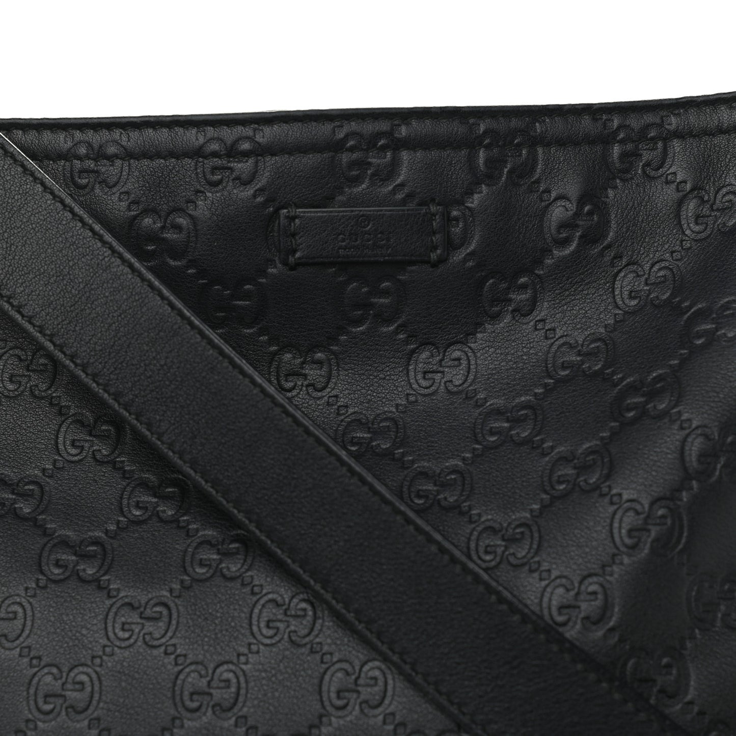 Guccissima Medium Flat Messenger Bag Black