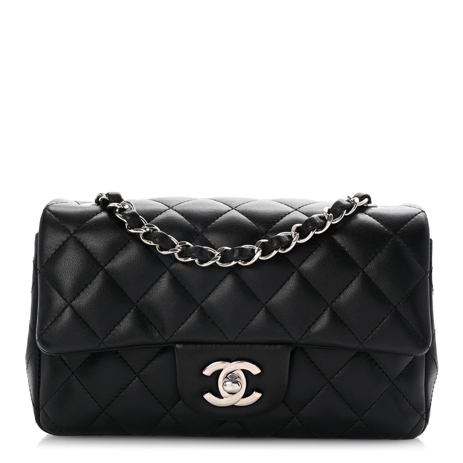 Chanel Lambskin Quilted Mini Rectangular Flap Black 1 of 10