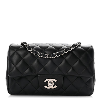 Chanel Lambskin Quilted Mini Rectangular Flap Black 1 of 10