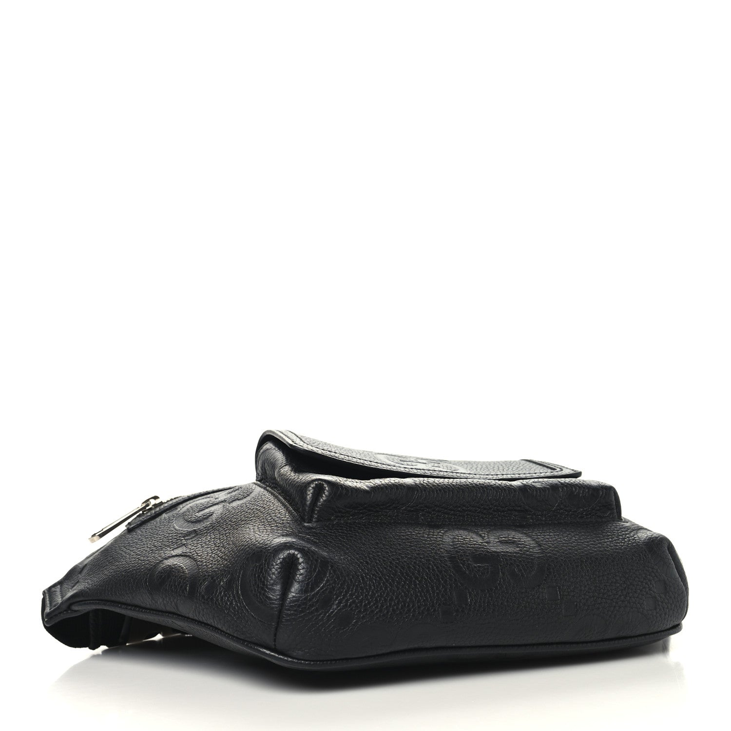 Gucci Piuma Calfskin Jumbo GG Embossed Pocket Belt Bag Black Black 4 of 9