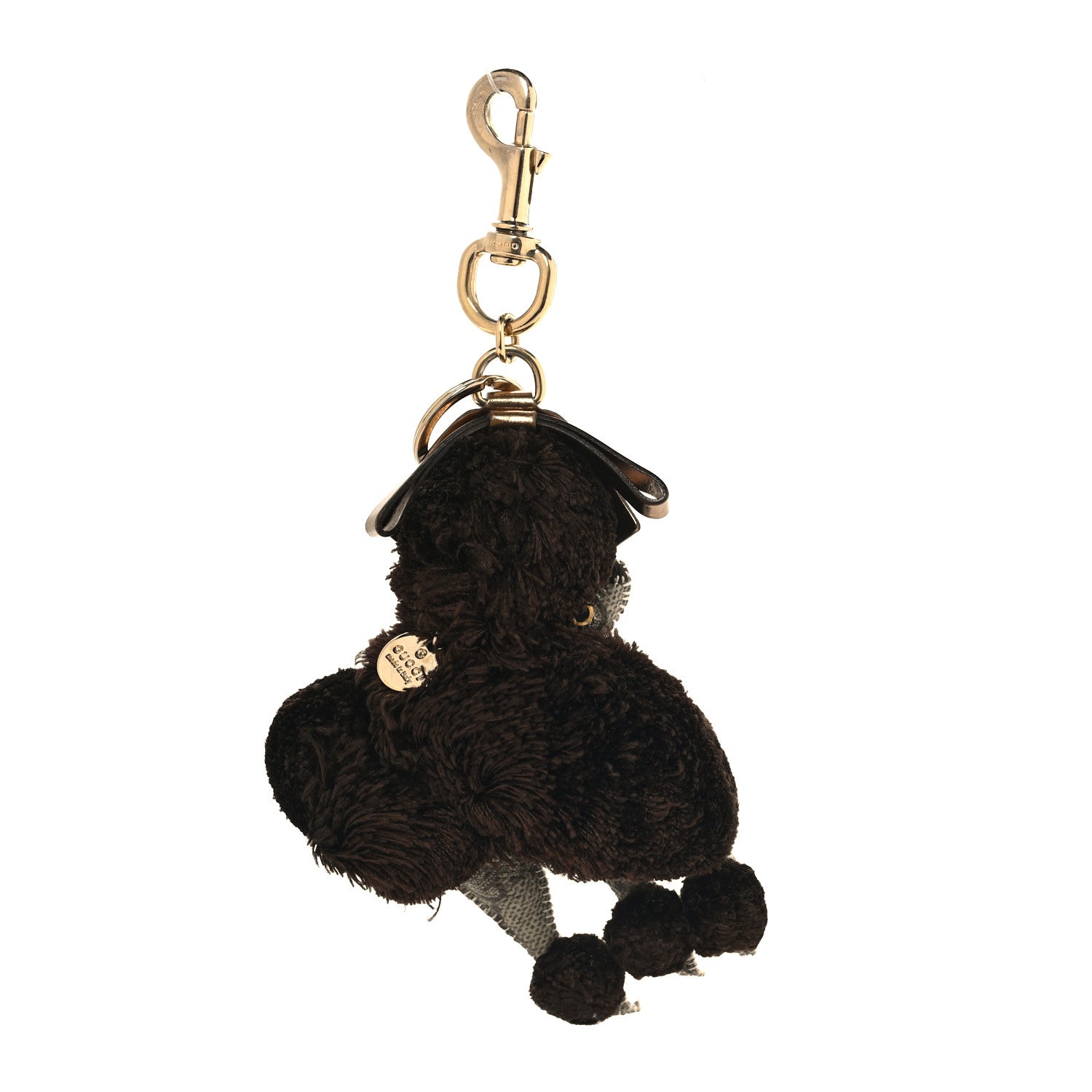 Gucci GG Supreme Monogram Lulu French Poodle Bag Charm Brown 1 of 4