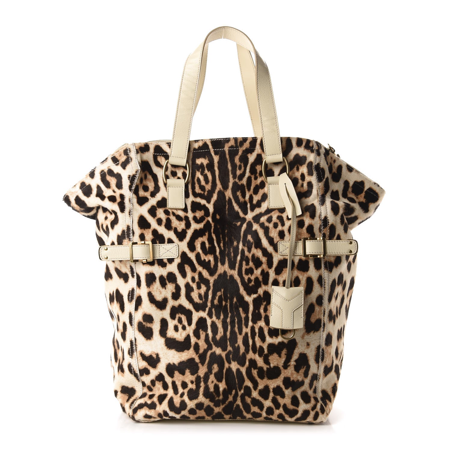 Saint Laurent Pony Hair Leopard Print Large Downtown Tote 1 of 9