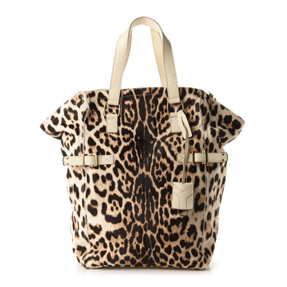 Saint Laurent Pony Hair Leopard Print Large Downtown Tote 1 of 9