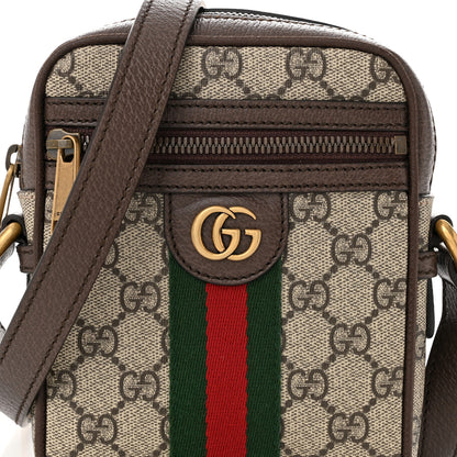 Gucci GG Supreme Monogram Web Mini Ophidia Messenger Brown 8 of 10