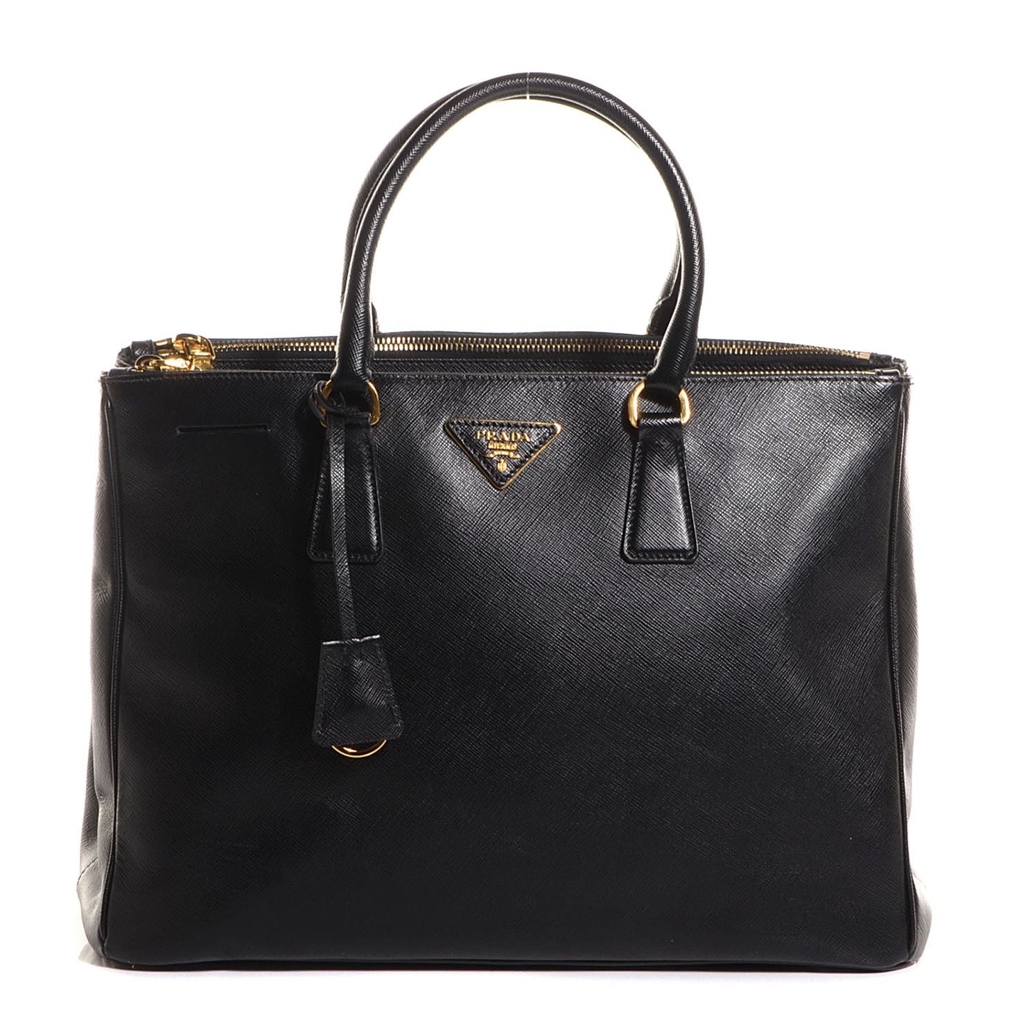 Prada Saffiano Lux Large Double Zip Tote Nero Black 1 of 9
