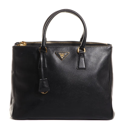 Prada Saffiano Lux Large Double Zip Tote Nero Black 1 of 9