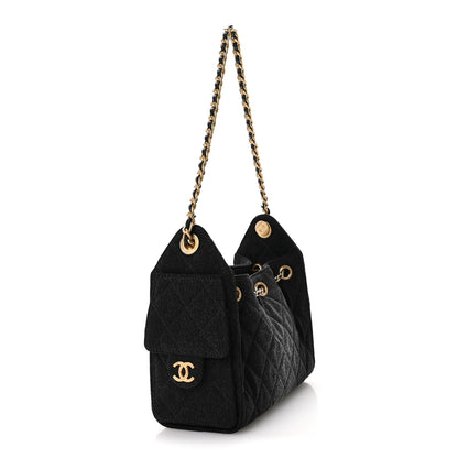 Chanel Washed Denim Quilted Mini Chanel 25 Handbag Black 3 of 11