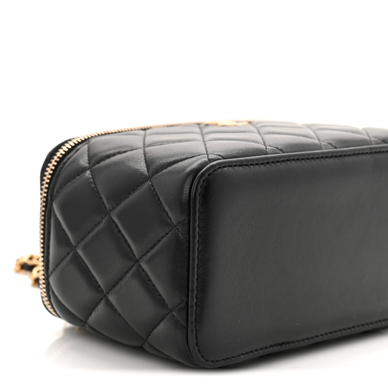 Chanel Lambskin Quilted Small Top Handle Vanity Case With Chain Black 9 of 11