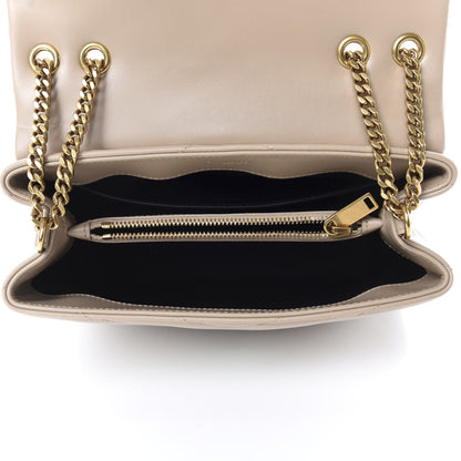 Saint Laurent Calfskin Y Quilted Monogram Small Loulou Chain Satchel Dark Beige 5 of 11
