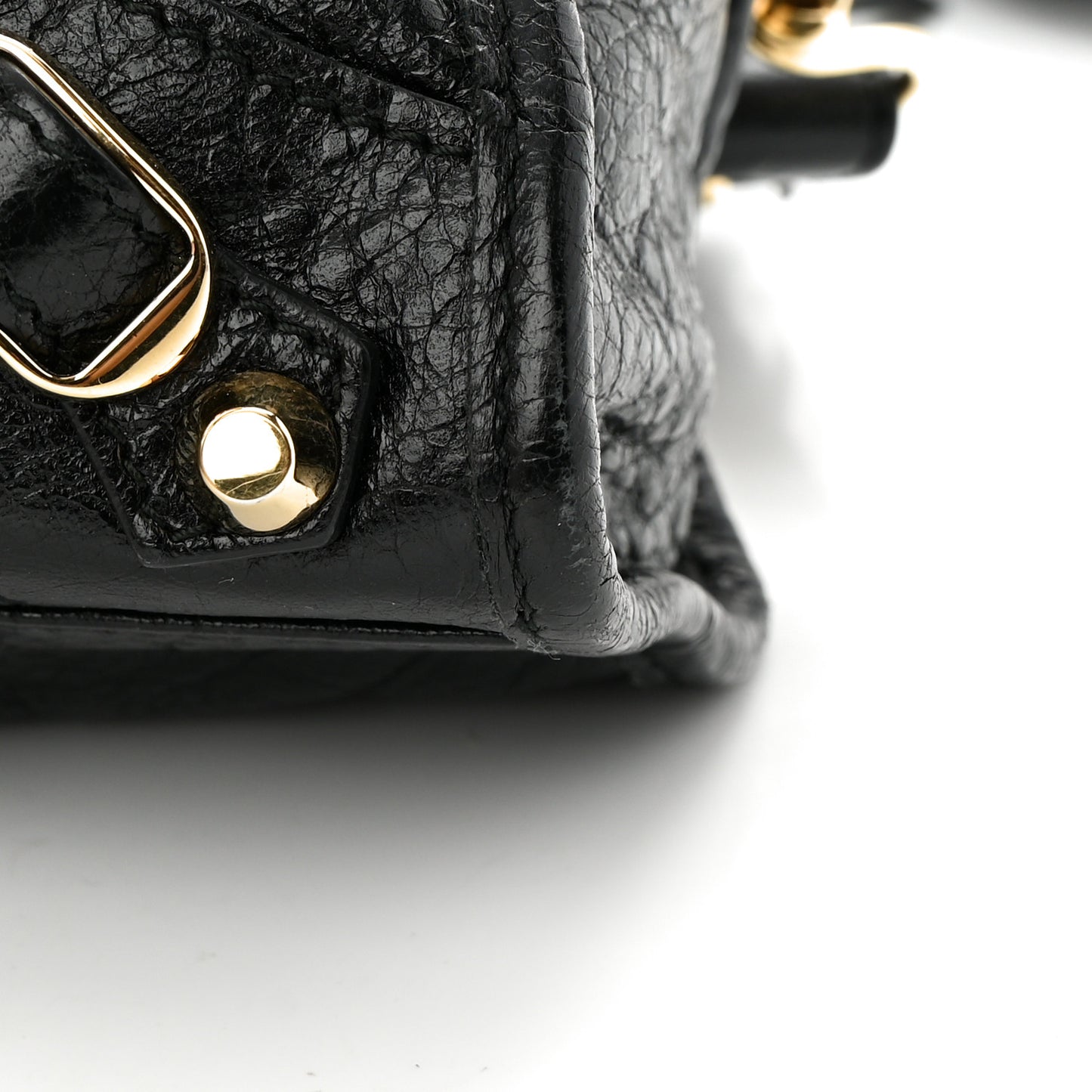 Agneau Classic Gold Hardware Mini City Black