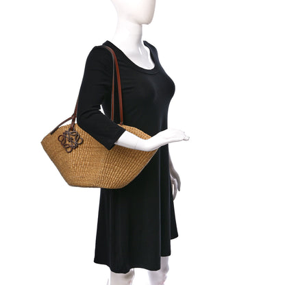 Loewe Calfskin Raffia Paulas Ibiza Small Basket Tote Bag Natural Tan 2 of 7
