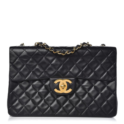 Chanel Lambskin Quilted XL Jumbo Single Flap Black 1 of 9