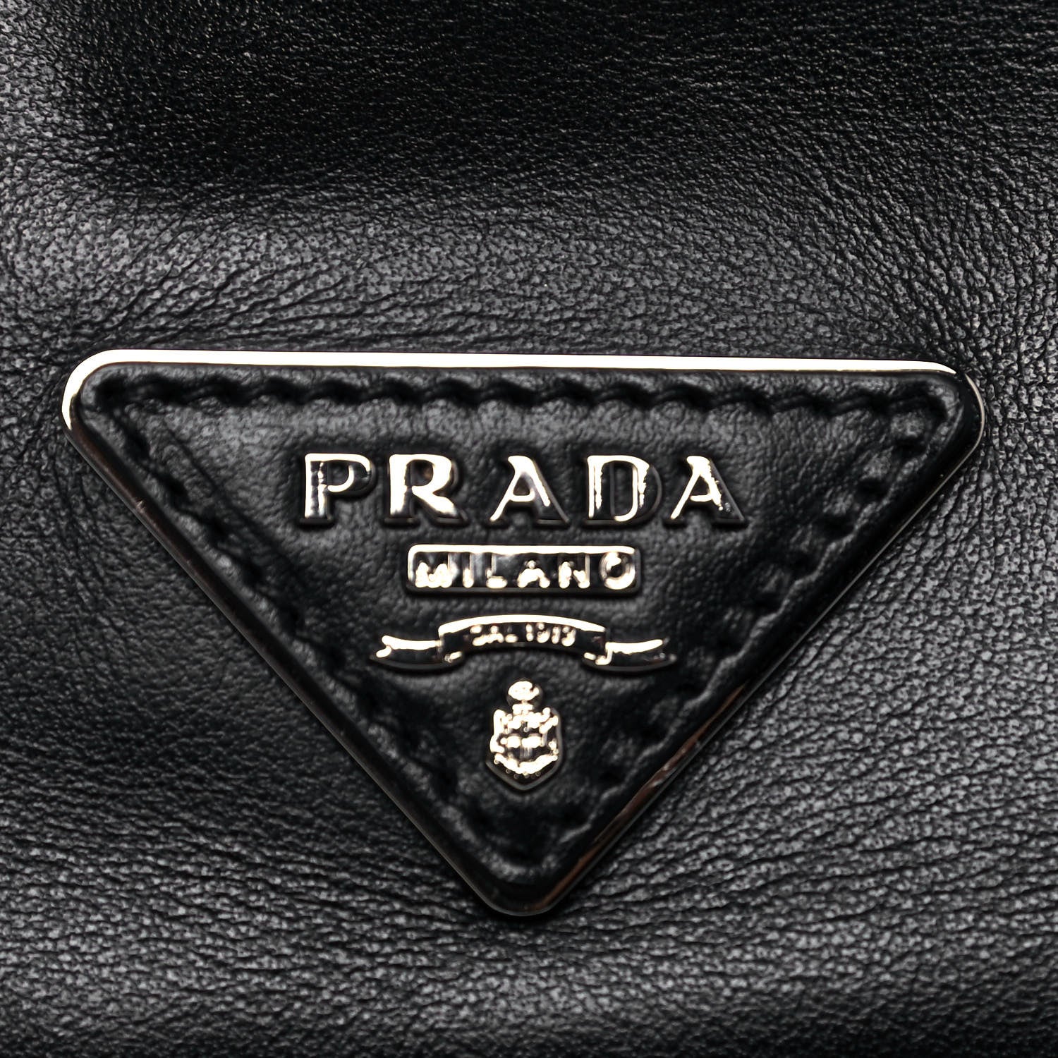Prada Calfskin Baiadera Striped Shopping Tote Black Fuoco White 12 of 15