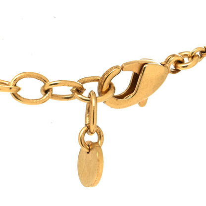 Christian Dior Metal Crystal Petite CD Necklace Gold 4 of 6