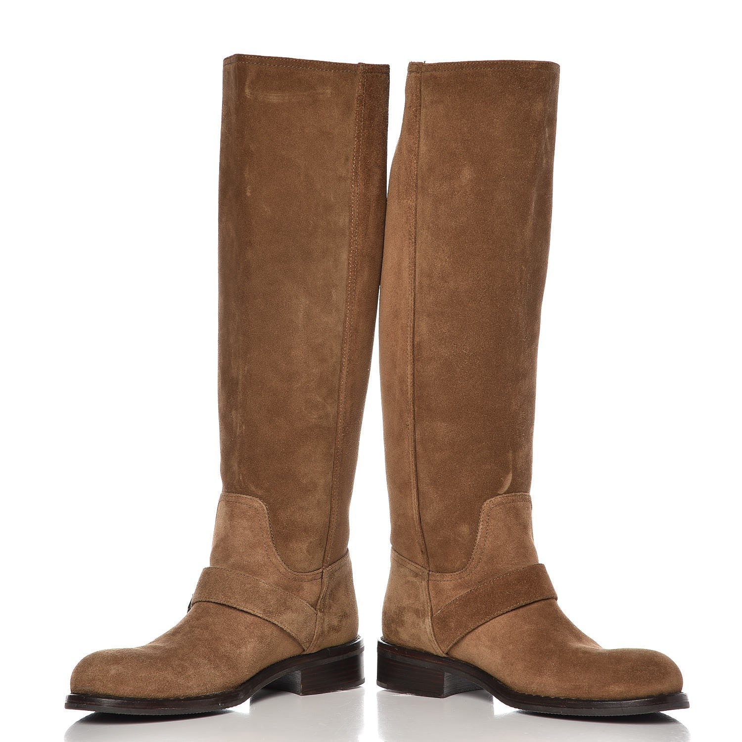 Bottega Veneta Suede Zip Knee High Boots 38 Natural 6 of 22