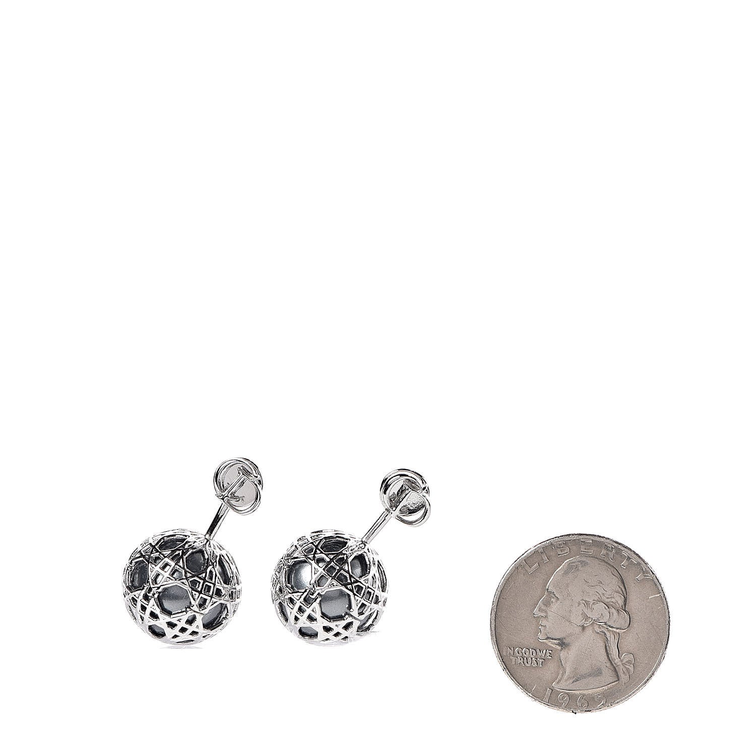 Christian Dior Pearl Secret Cannage Mise En Dior Tribales Earrings Silver 2 of 4