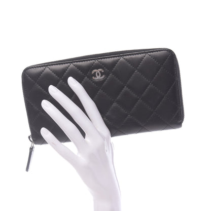 Chanel Lambskin Quilted Large Gusset Zip Around Wallet Black 2 of 9