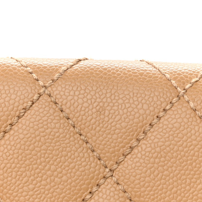 Chanel Caviar Quilted Wild Stitch Medium Single Flap Beige 8 of 12