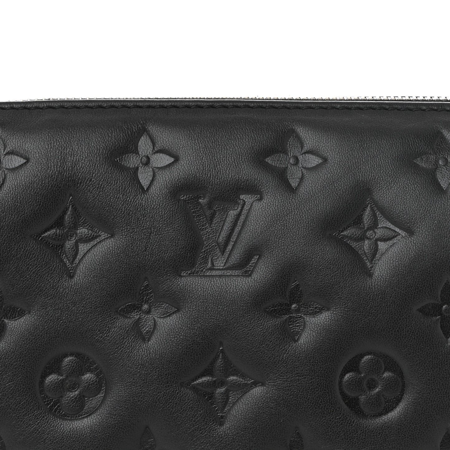 Lambskin Embossed Monogram Coussin BB Black
