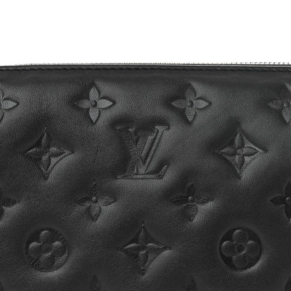 Louis Vuitton Lambskin Embossed Monogram Coussin BB Black 13 of 17