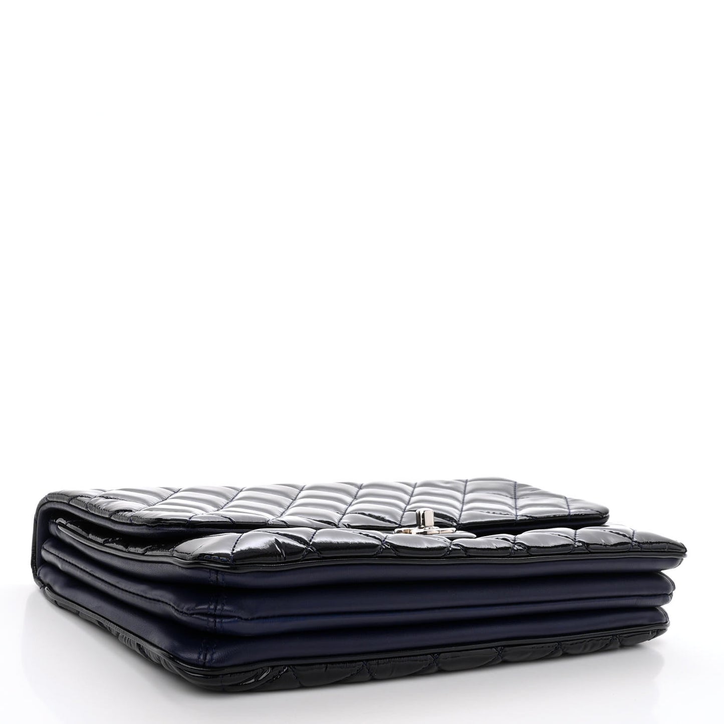 Patent Quilted 3 Jumbo Flap Navy