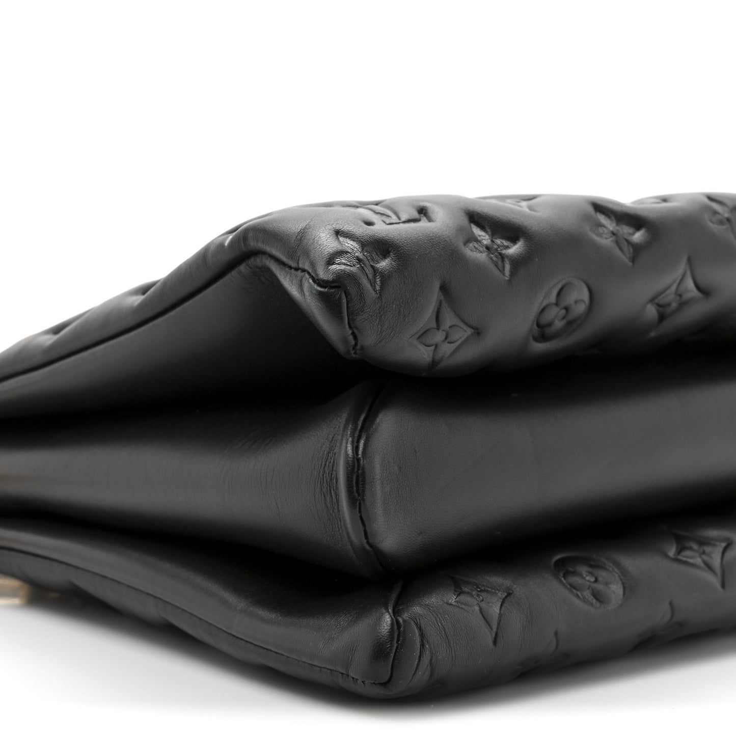 Lambskin Embossed Monogram Coussin MM Black