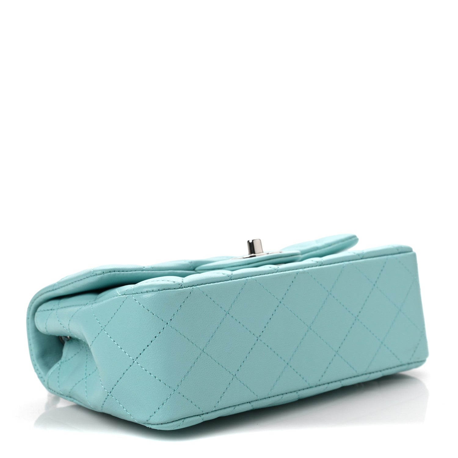 Chanel Lambskin Quilted Mini Rectangular Flap Light Blue 4 of 7