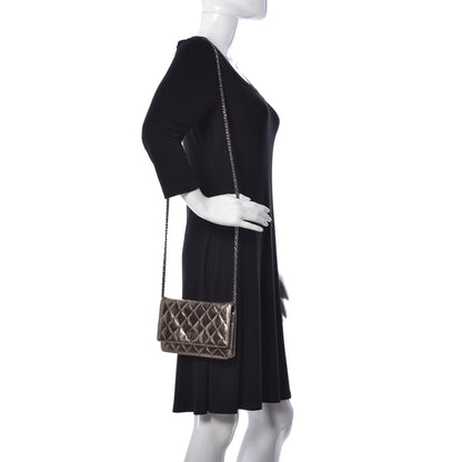 Chanel Metallic Aged Calfskin Quilted Reissue Wallet On Chain WOC Bronze 2 of 10