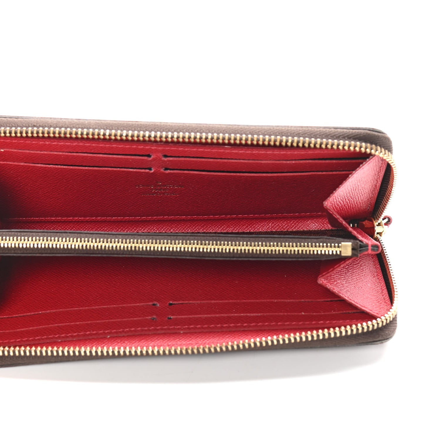Damier Ebene Clemence Wallet Cherry