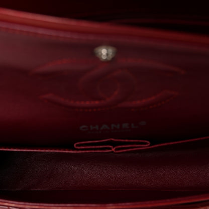 Chanel Patent Calfskin Quilted Medium Double Flap Dark Red 5 of 14