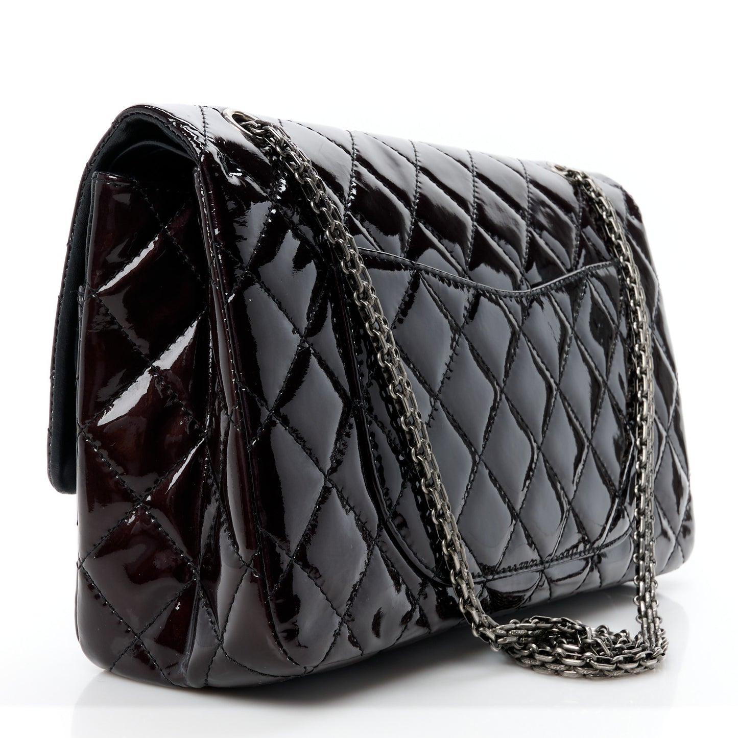 Patent Quilted 2.55 Reissue 227 Flap Black
