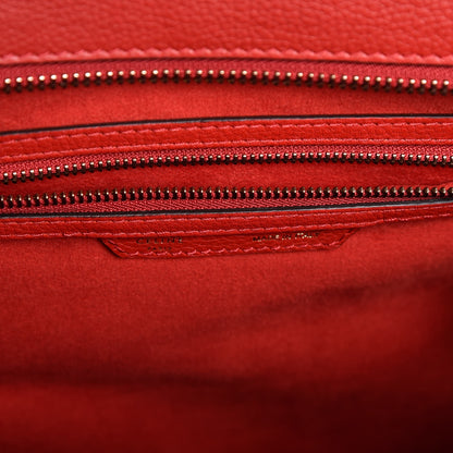 Celine Drummed Calfskin Mini Luggage Coquelicot 6 of 8