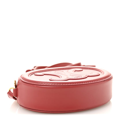 Celine Smooth Calfskin Small Triomphe Oval Crossbody Purse Lipstick 4 of 10