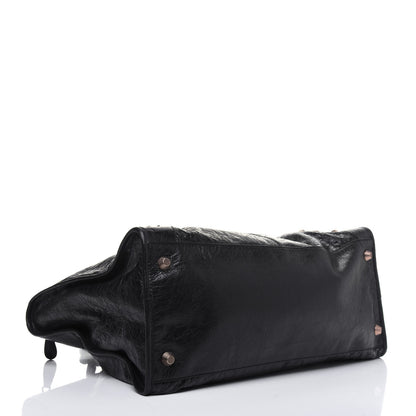 Balenciaga Agneau Giant 12 Rose Gold Hardware Weekender Black 4 of 14